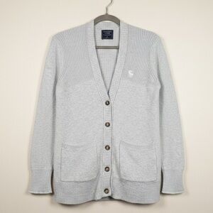 Abercrombie & Fitch Icon Boyfriend Cardigan Heathered Light Mint Green Size M